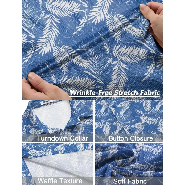 COOFANDY Men's Casual Shirts Short Sleeve Waffle Knit Button Down Shirt Summer Beach Tops
