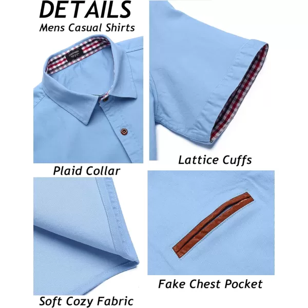 COOFANDY Men's Casual Short Sleeve Button Down Dress Shirt Denim Work Shirts