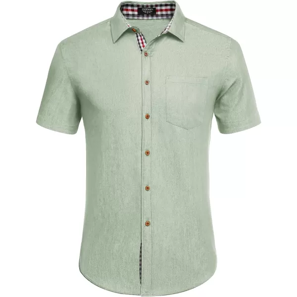 COOFANDY Men's Casual Short Sleeve Button Down Dress Shirt Denim Work Shirts