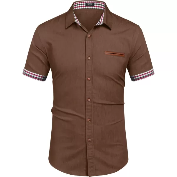 COOFANDY Men's Casual Short Sleeve Button Down Dress Shirt Denim Work Shirts