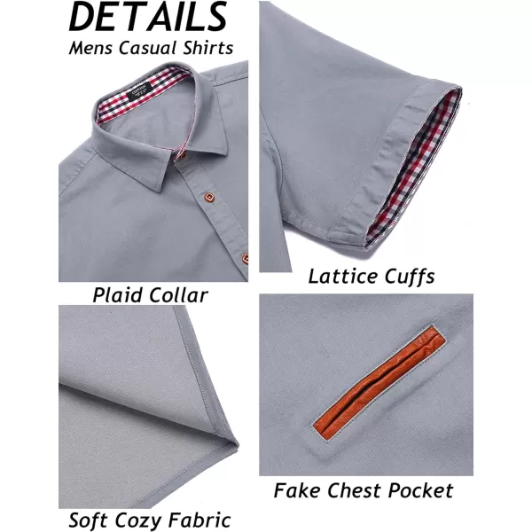 COOFANDY Men's Casual Short Sleeve Button Down Dress Shirt Denim Work Shirts