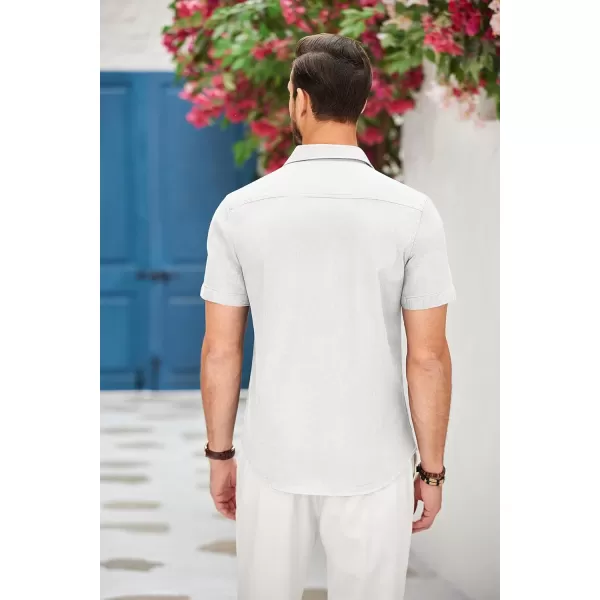 COOFANDY Men's Casual Short Sleeve Button Down Dress Shirt Denim Work Shirts