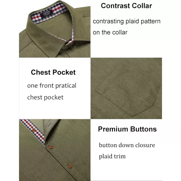 COOFANDY Men's Casual Short Sleeve Button Down Dress Shirt Denim Work Shirts