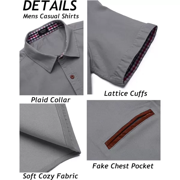 COOFANDY Men's Casual Short Sleeve Button Down Dress Shirt Denim Work Shirts
