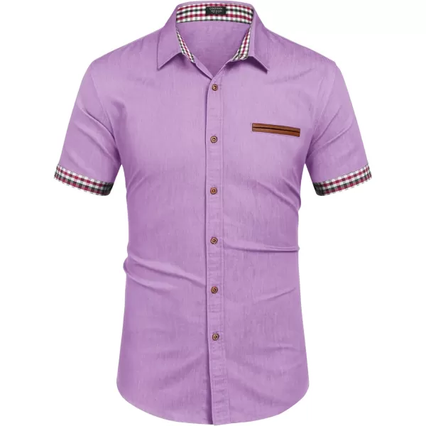 COOFANDY Men's Casual Short Sleeve Button Down Dress Shirt Denim Work Shirts