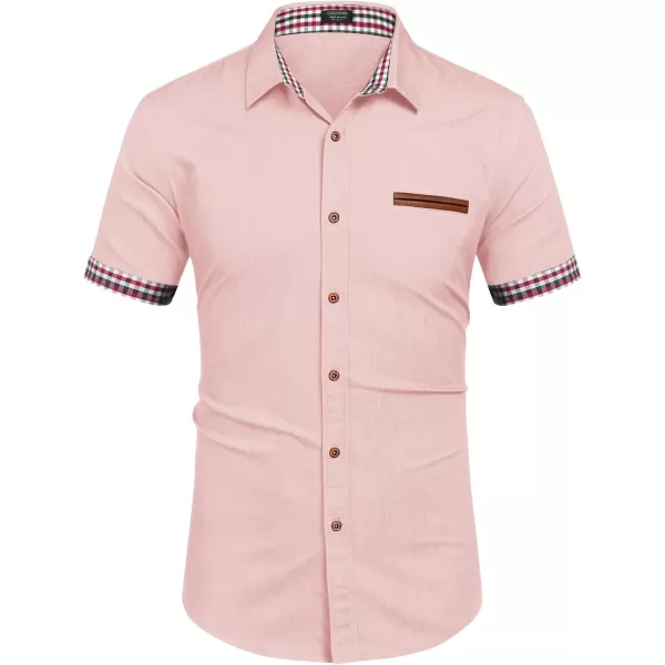 COOFANDY Men's Casual Short Sleeve Button Down Dress Shirt Denim Work Shirts