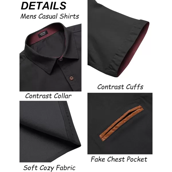 COOFANDY Men's Casual Short Sleeve Button Down Dress Shirt Denim Work Shirts