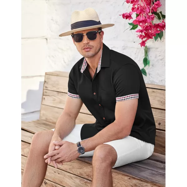 COOFANDY Men's Casual Short Sleeve Button Down Dress Shirt Denim Work Shirts