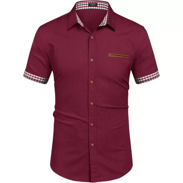 COOFANDY Men's Casual Short Sleeve Button Down Dress Shirt Denim Work Shirts