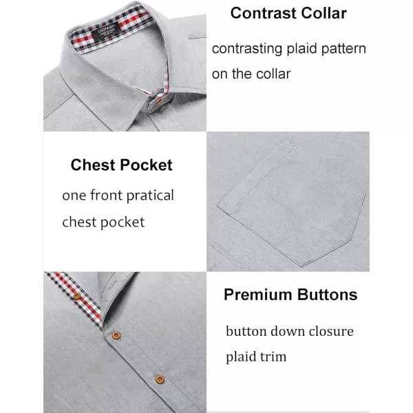 COOFANDY Men's Casual Short Sleeve Button Down Dress Shirt Denim Work Shirts