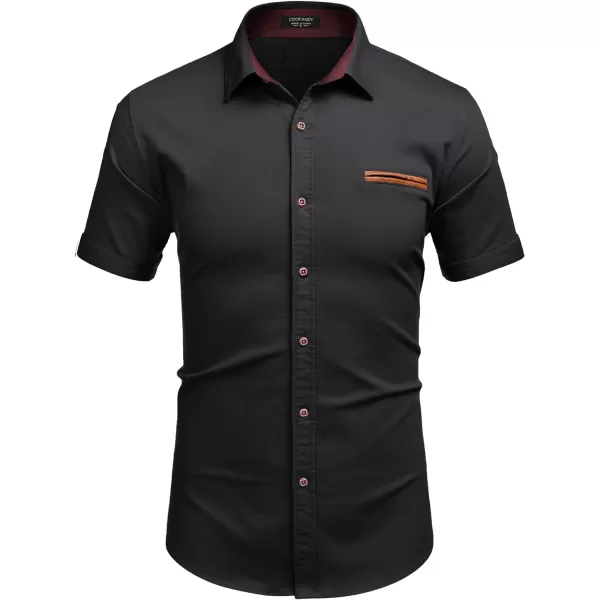 COOFANDY Men's Casual Short Sleeve Button Down Dress Shirt Denim Work Shirts