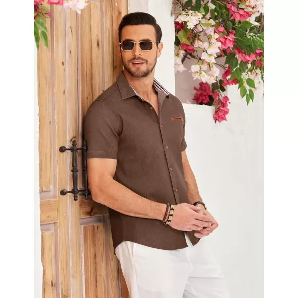 COOFANDY Men's Casual Short Sleeve Button Down Dress Shirt Denim Work Shirts