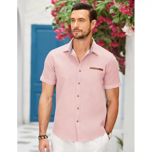 COOFANDY Men's Casual Short Sleeve Button Down Dress Shirt Denim Work Shirts