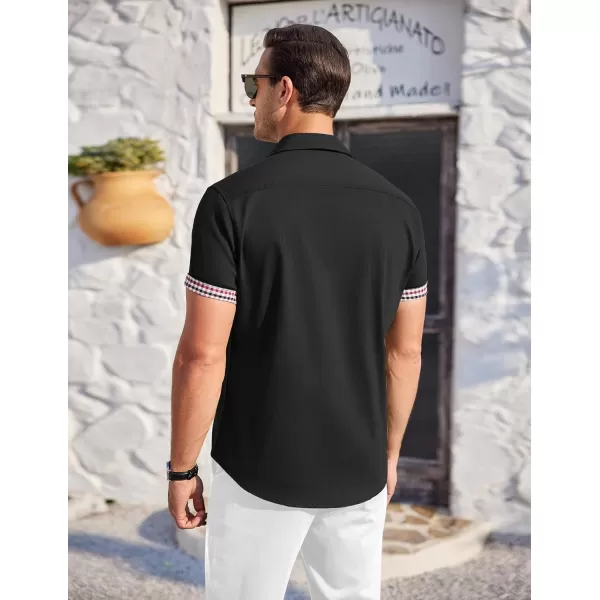COOFANDY Men's Casual Short Sleeve Button Down Dress Shirt Denim Work Shirts