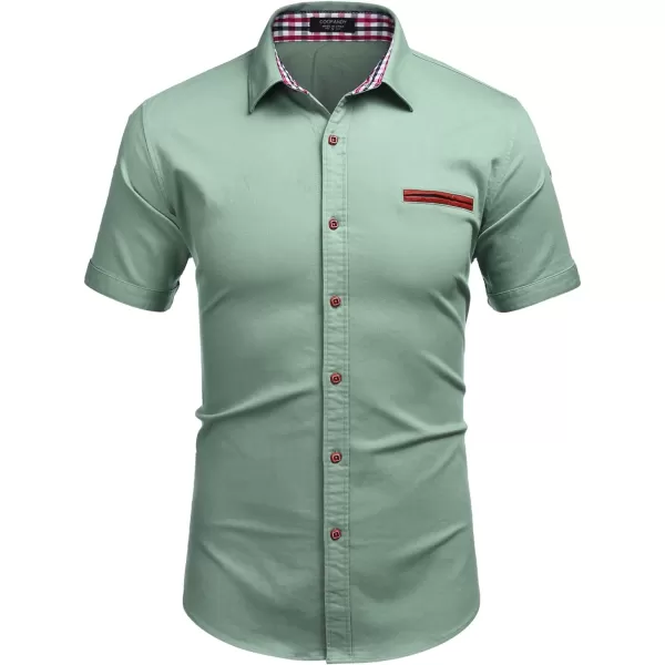 COOFANDY Men's Casual Short Sleeve Button Down Dress Shirt Denim Work Shirts