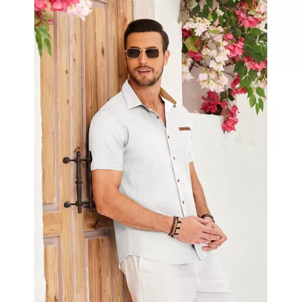 COOFANDY Men's Casual Short Sleeve Button Down Dress Shirt Denim Work Shirts