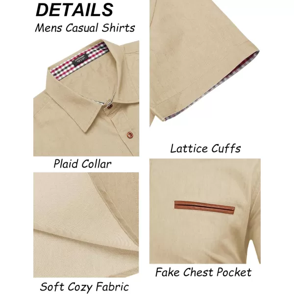 COOFANDY Men's Casual Short Sleeve Button Down Dress Shirt Denim Work Shirts