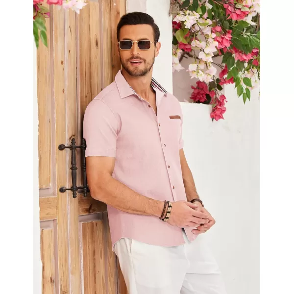 COOFANDY Men's Casual Short Sleeve Button Down Dress Shirt Denim Work Shirts