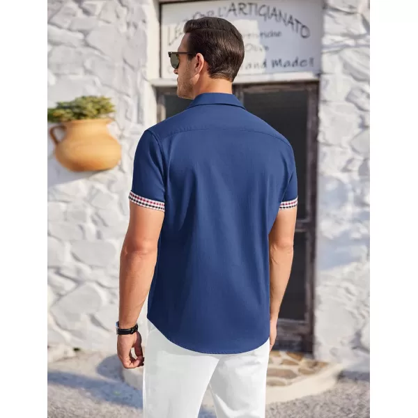 COOFANDY Men's Casual Short Sleeve Button Down Dress Shirt Denim Work Shirts