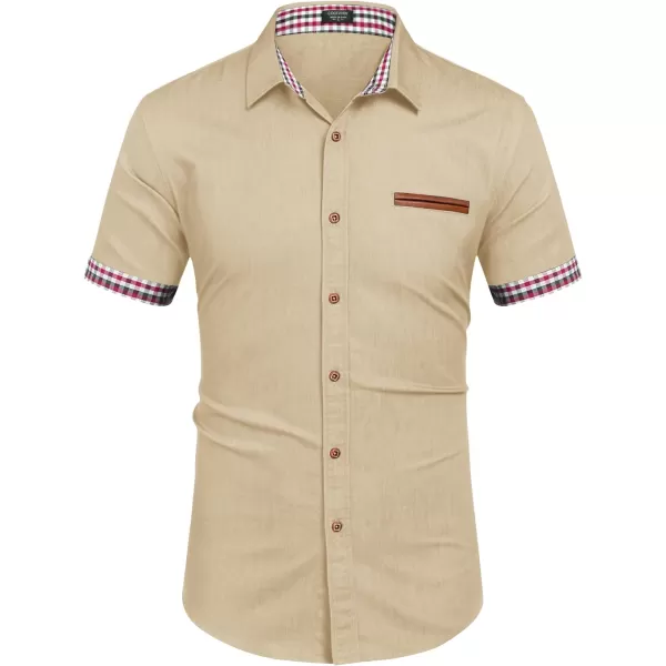 COOFANDY Men's Casual Short Sleeve Button Down Dress Shirt Denim Work Shirts