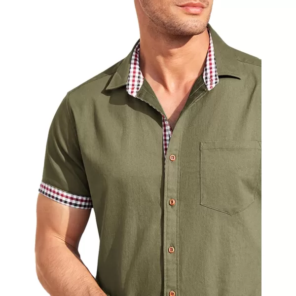 COOFANDY Men's Casual Short Sleeve Button Down Dress Shirt Denim Work Shirts