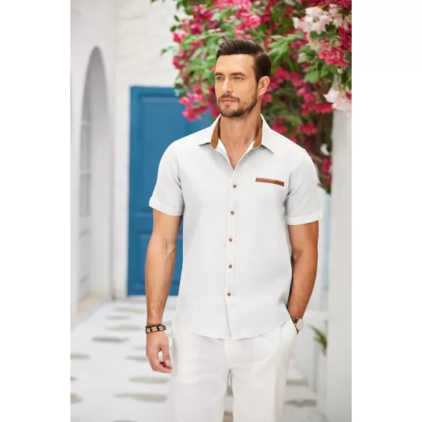 COOFANDY Men's Casual Short Sleeve Button Down Dress Shirt Denim Work Shirts