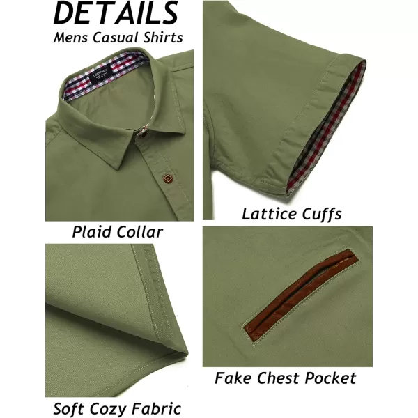 COOFANDY Men's Casual Short Sleeve Button Down Dress Shirt Denim Work Shirts