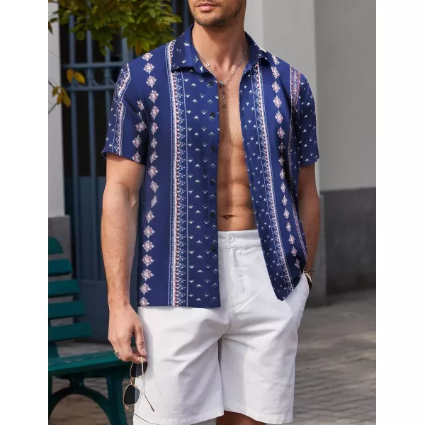 COOFANDY Men's Casual Short Sleeve Button Down Shirt Textured Summer Beach Shirt