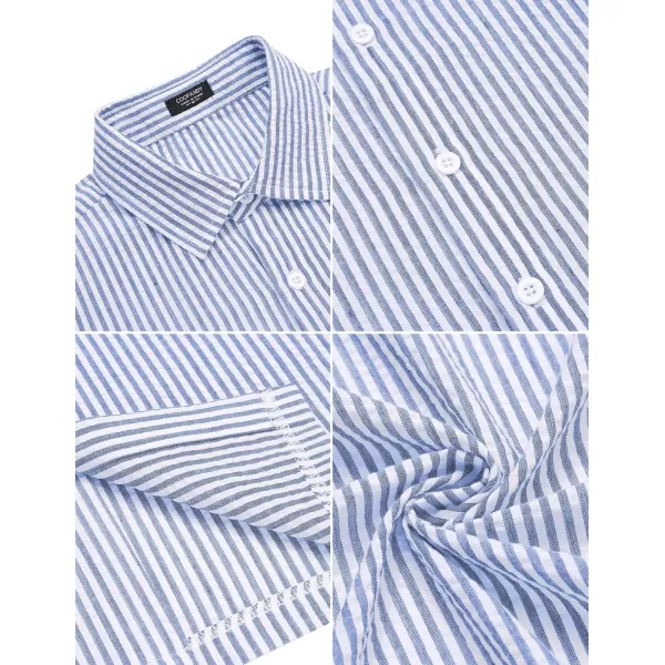 COOFANDY Men's Casual Short Sleeve Button Down Shirt Textured Summer Beach Shirt