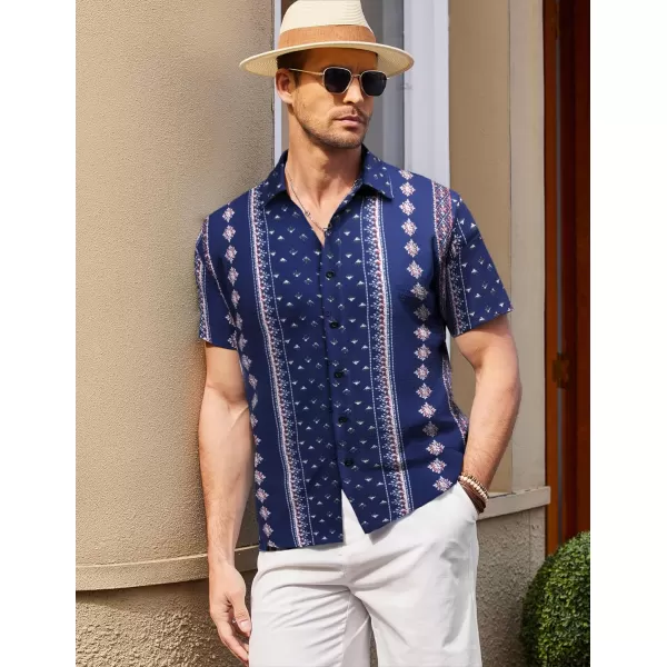 COOFANDY Men's Casual Short Sleeve Button Down Shirt Textured Summer Beach Shirt