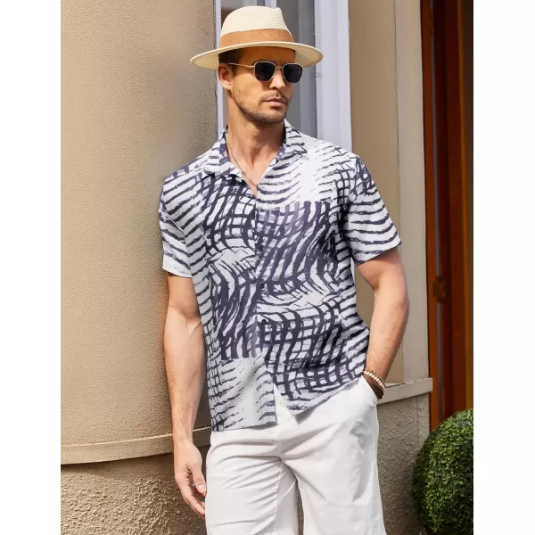 COOFANDY Men's Casual Short Sleeve Button Down Shirt Textured Summer Beach Shirt