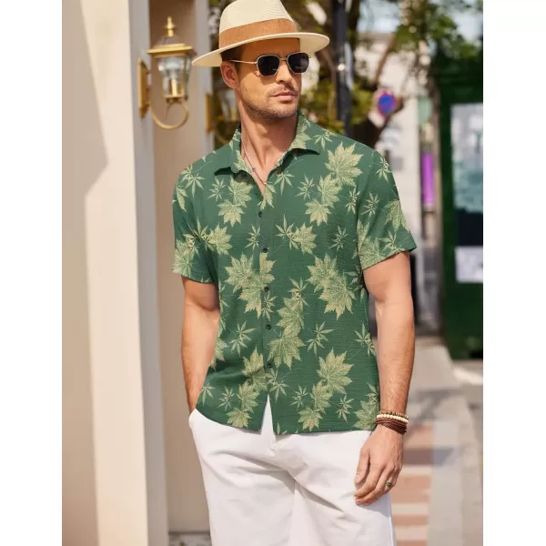 COOFANDY Men's Casual Short Sleeve Button Down Shirt Textured Summer Beach Shirt