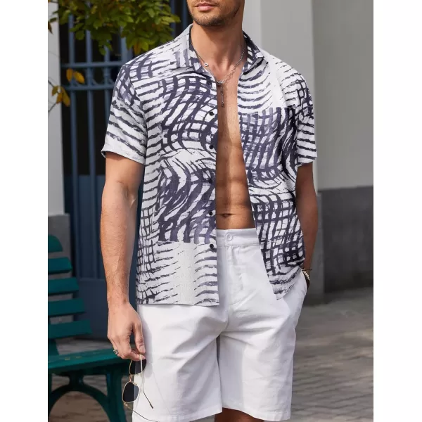COOFANDY Men's Casual Short Sleeve Button Down Shirt Textured Summer Beach Shirt