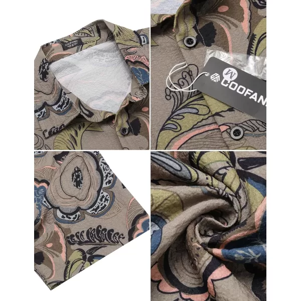 COOFANDY Men's Casual Short Sleeve Button Down Shirt Textured Summer Beach Shirt