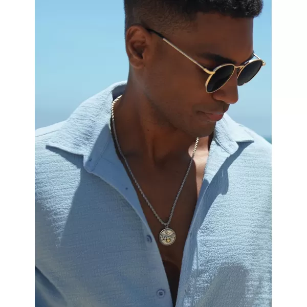 COOFANDY Men's Casual Short Sleeve Button Down Shirt Textured Summer Beach Shirt