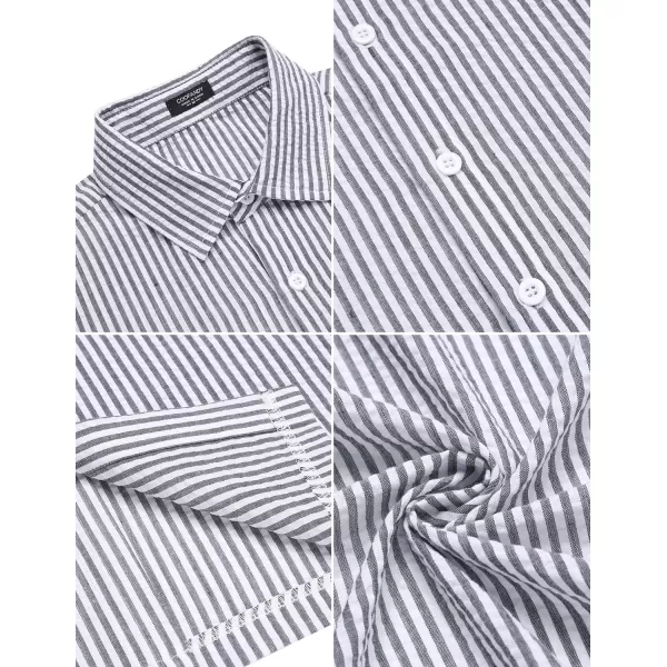 COOFANDY Men's Casual Short Sleeve Button Down Shirt Textured Summer Beach Shirt