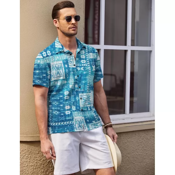 COOFANDY Men's Casual Short Sleeve Button Down Shirt Textured Summer Beach Shirt