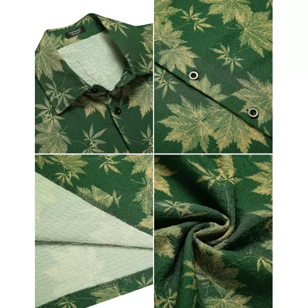 COOFANDY Men's Casual Short Sleeve Button Down Shirt Textured Summer Beach Shirt