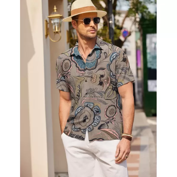 COOFANDY Men's Casual Short Sleeve Button Down Shirt Textured Summer Beach Shirt