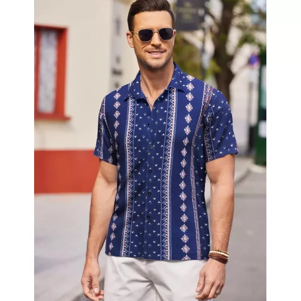 COOFANDY Men's Casual Short Sleeve Button Down Shirt Textured Summer Beach Shirt