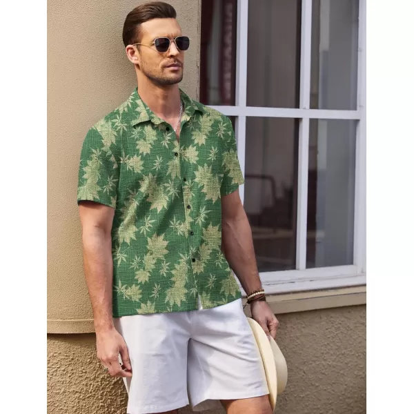 COOFANDY Men's Casual Short Sleeve Button Down Shirt Textured Summer Beach Shirt