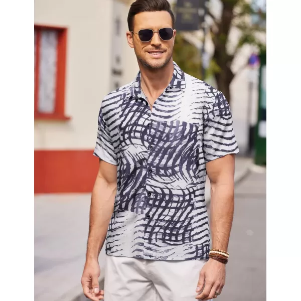 COOFANDY Men's Casual Short Sleeve Button Down Shirt Textured Summer Beach Shirt
