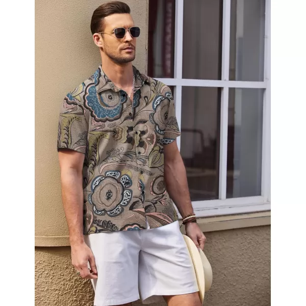 COOFANDY Men's Casual Short Sleeve Button Down Shirt Textured Summer Beach Shirt