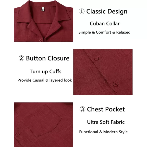 COOFANDY Mens Casual Short Sleeve Button Down Shirts Cuban Linen Textured Shirt Summer Beach Wear