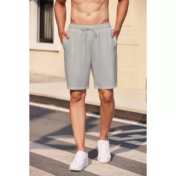 COOFANDY Mens Casual Shorts Elastic Waist Drawstring Textured Summer Beach Short