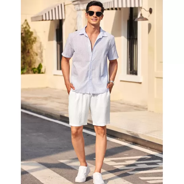 COOFANDY Mens Casual Shorts Elastic Waist Drawstring Textured Summer Beach Short