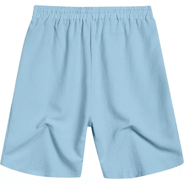 COOFANDY Mens Casual Shorts Elastic Waist Drawstring Textured Summer Beach Short