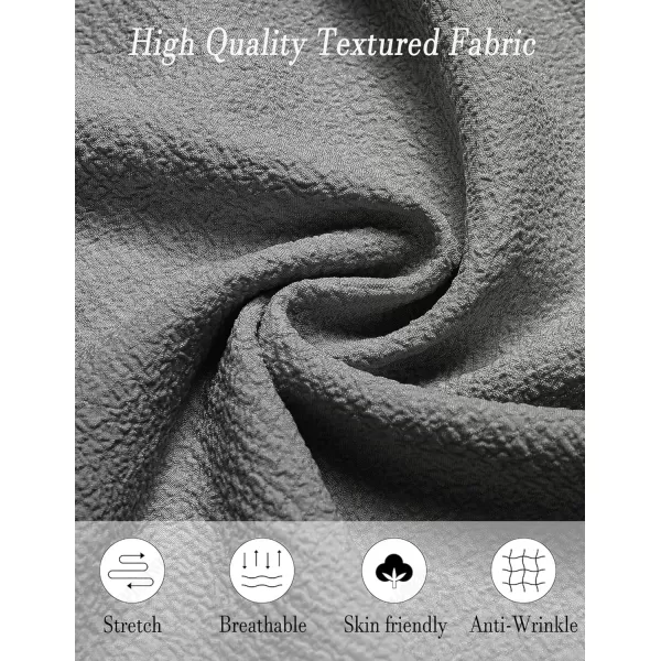 COOFANDY Mens Casual Shorts Elastic Waist Drawstring Textured Summer Beach Short