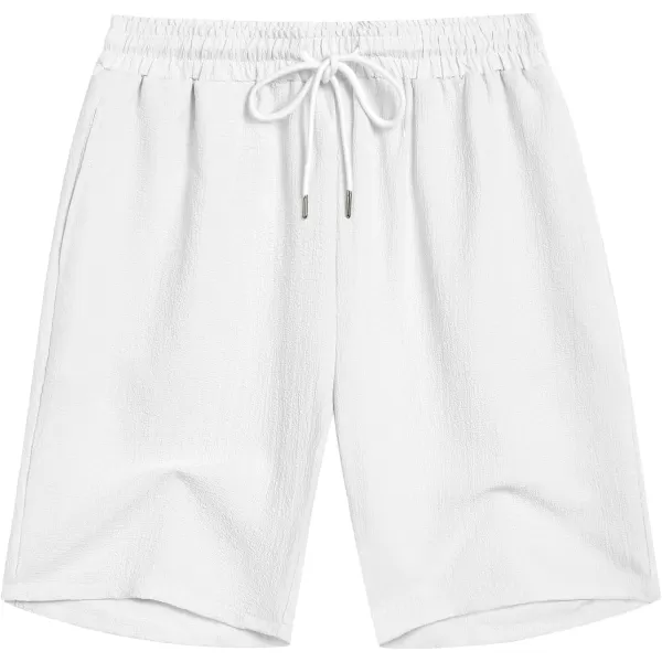 COOFANDY Mens Casual Shorts Elastic Waist Drawstring Textured Summer Beach Short