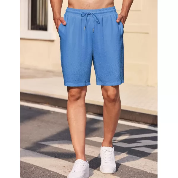 COOFANDY Mens Casual Shorts Elastic Waist Drawstring Textured Summer Beach Short